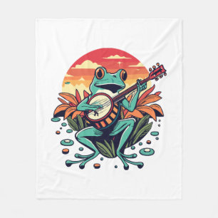 Banjo Frog Fleece Blanket