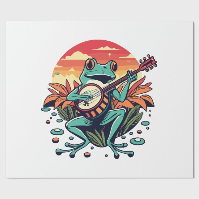 Banjo Frog Wrapping Paper (Flat)