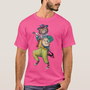 Banjo (Guitar) Player Cat, Louis Wain T-Shirt
