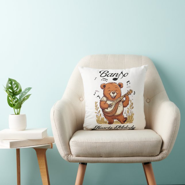 Banjo Heart's Melody Throw Pillow (Chair)