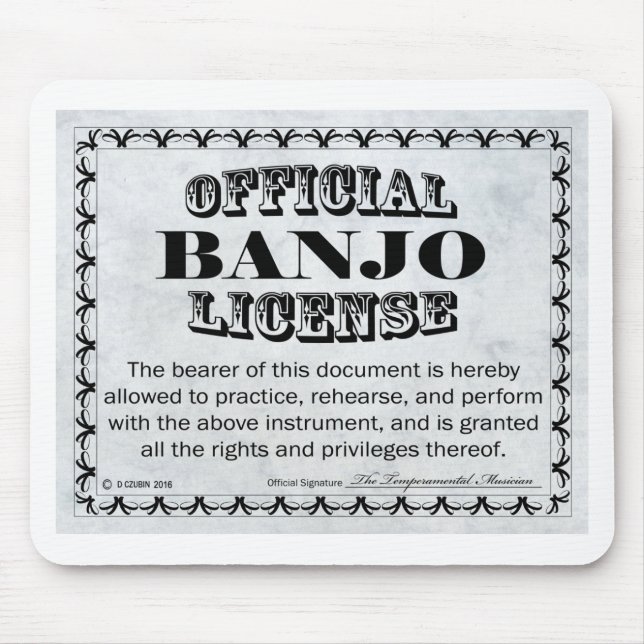 Banjo License Mouse Pad (Front)