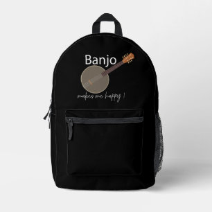 Banjo Makes Me Happy Printed Backpack