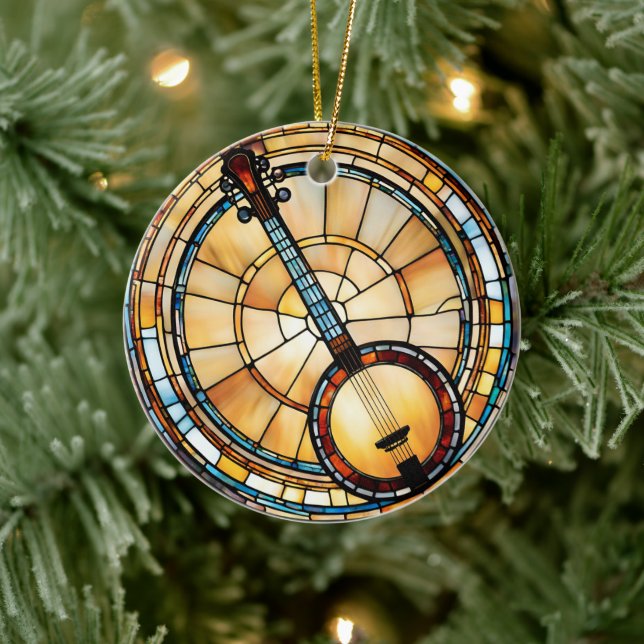 Banjo Music  Ceramic Ornament (Tree)