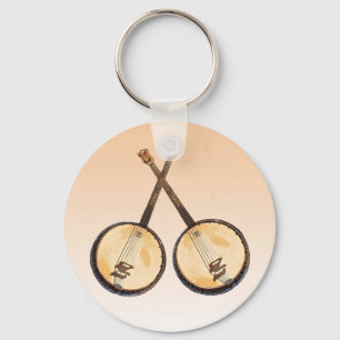 Banjo Music Instruments Keychain
