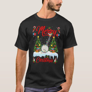 Banjo Music Lights Xmas Tree Santa Banjo Christma T-Shirt