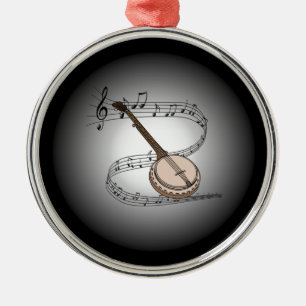 Banjo ~  Musical Globe ~ Musical  Instrument ~ Metal Ornament