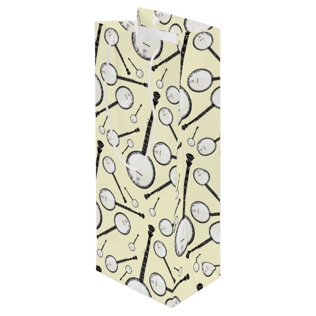 Banjo Musician Music Teacher Wine Gift Bag (Back Angled)