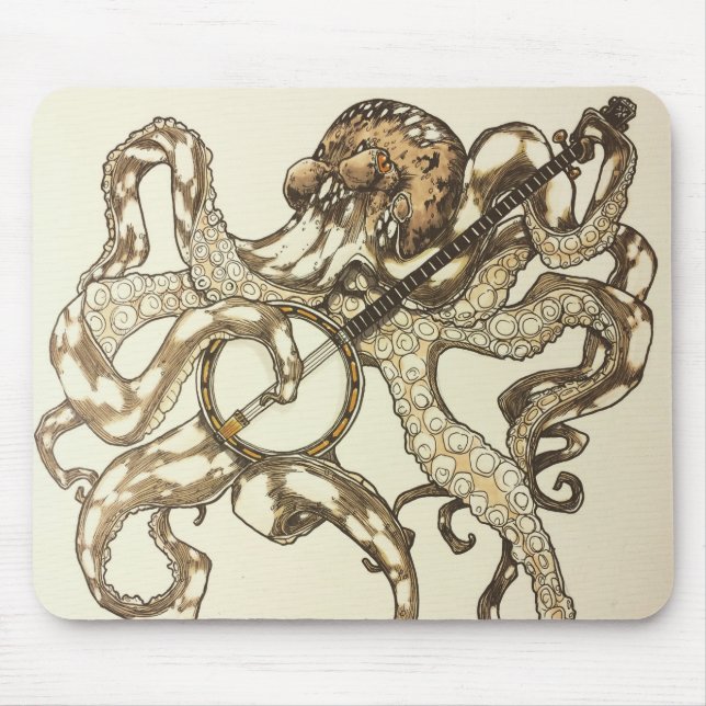 Banjo Octopus Mouse Pad (Front)
