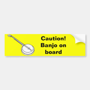 Banjo On Board Bumper Sticker