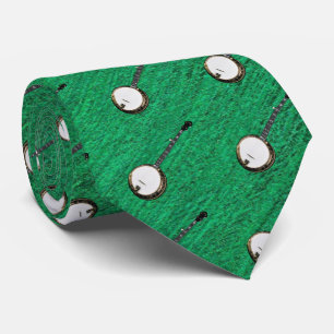 BANJO-- ON GREEN NECK TIE