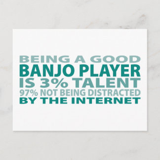Banjo Player 3% Talent Postcard
