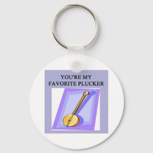 banjo player design keychain