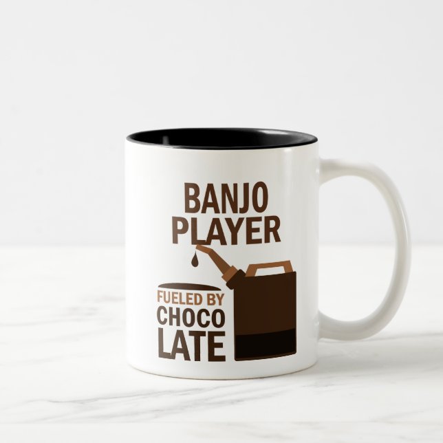 Banjo Player (Funny) Chocolate Two-Tone Coffee Mug (Right)