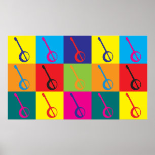 Banjo Pop Art Poster