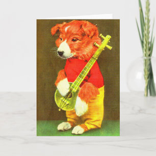Banjo puppy card