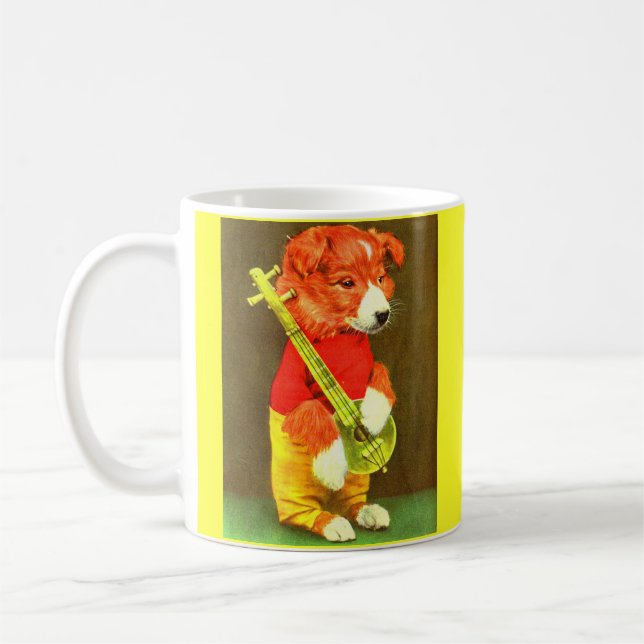 Banjo puppy coffee mug (Left)