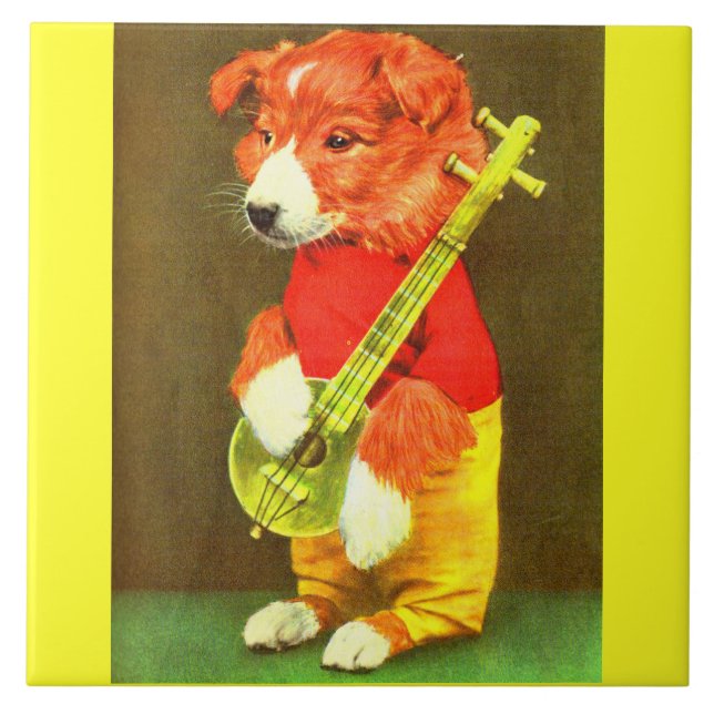 Banjo puppy tile (Front)