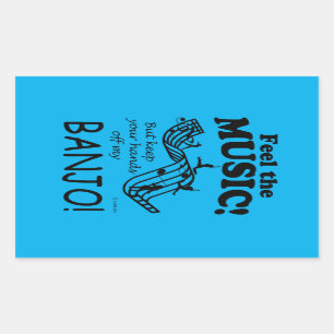 Banjo Sentent La Musique Sticker Rectangulaire