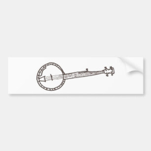Banjo Sketch Bumper Sticker