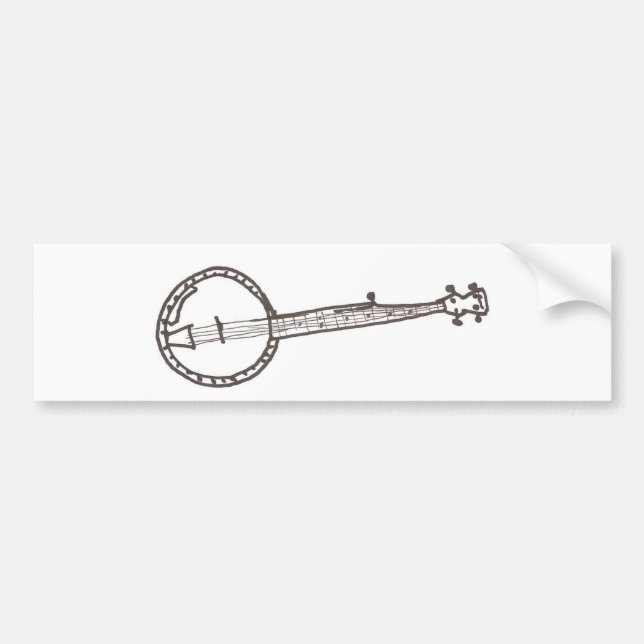 Banjo Sketch Bumper Sticker (Front)