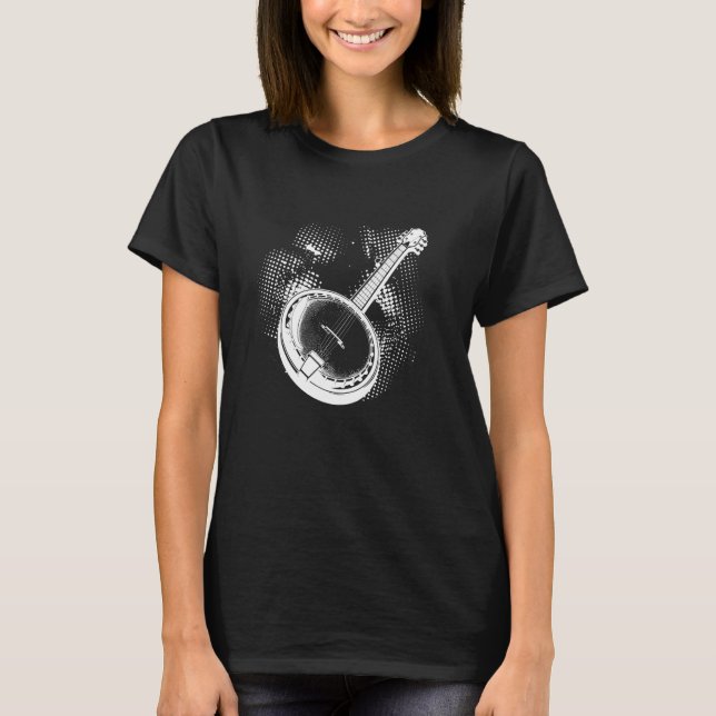 Banjo Sketch Stringed Instrument T-Shirt (Front)