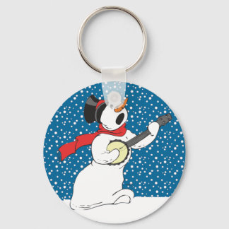 Banjo Snowman Keychain