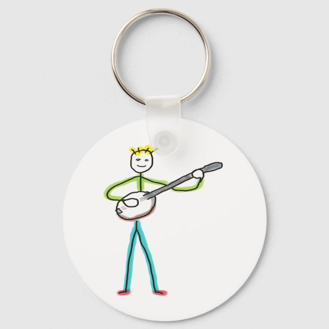 Banjo Stickman Keychain (Front)