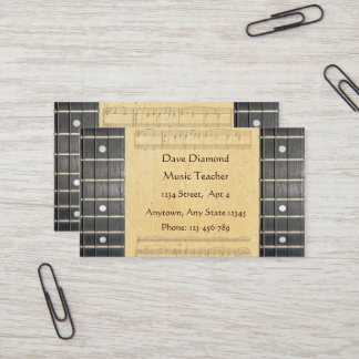 Banjo Strings Fretboard Sheet Music Business Cards