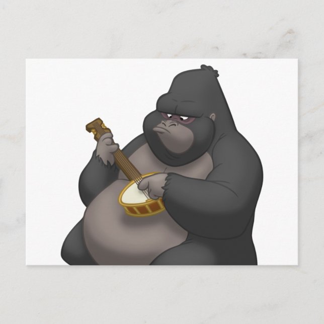 Banjo-Strummin' Gorilla Postcard (Front)