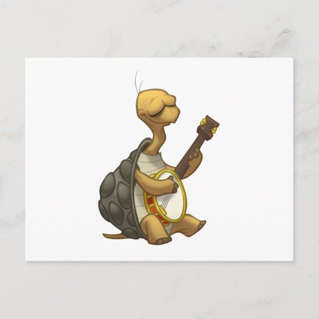 Banjo-Strummin’ Tortoise Postcard (Front)