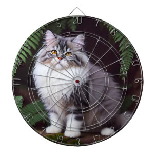 Banjo The Fluffy Grey And White Persian Dartboard