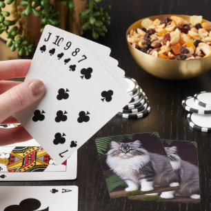Banjo The Fluffy Grey And White Persian Playing Cards