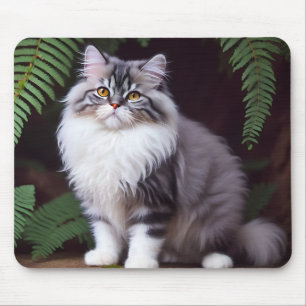 Banjo The Grey And White Fluffy Persian Cat Mouse Pad