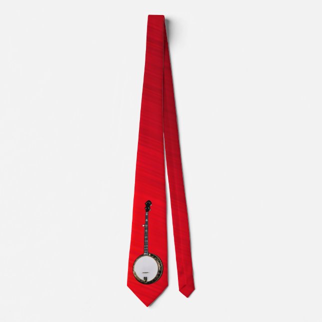 BANJO-TIE-ON BRUSHED  RED CHERRY TIE (Front)