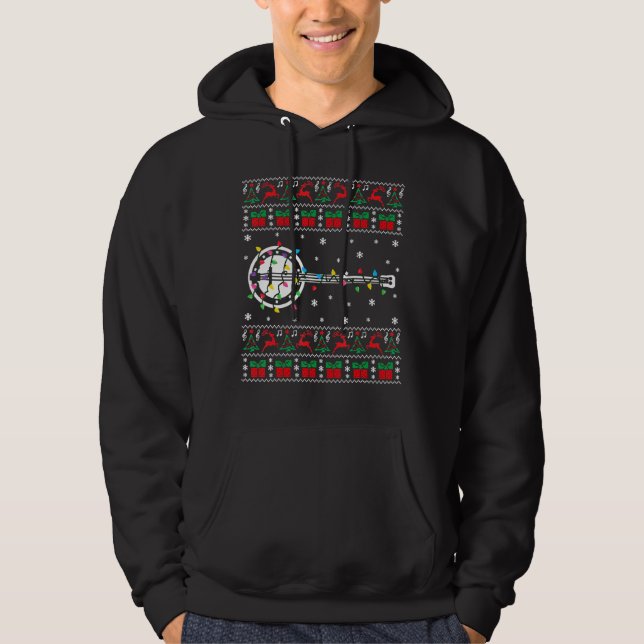 Banjo Vilain Sweat de Noël Banjo Lumière de Noël (Devant)