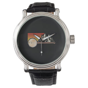 Banjo Vintage Mountains Bluegrass Folk Music Banjo Watch