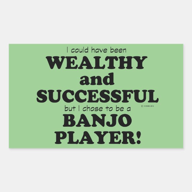 Banjo Wealthy & Successful Rectangular Sticker (Front)