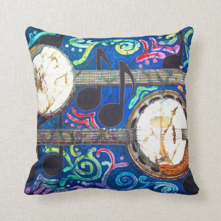 Banjos Polyester Throw Pillow 16" x 16"