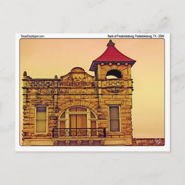 Bank of Fredericksburg, Fredericksburg, TX Postcard (Front)