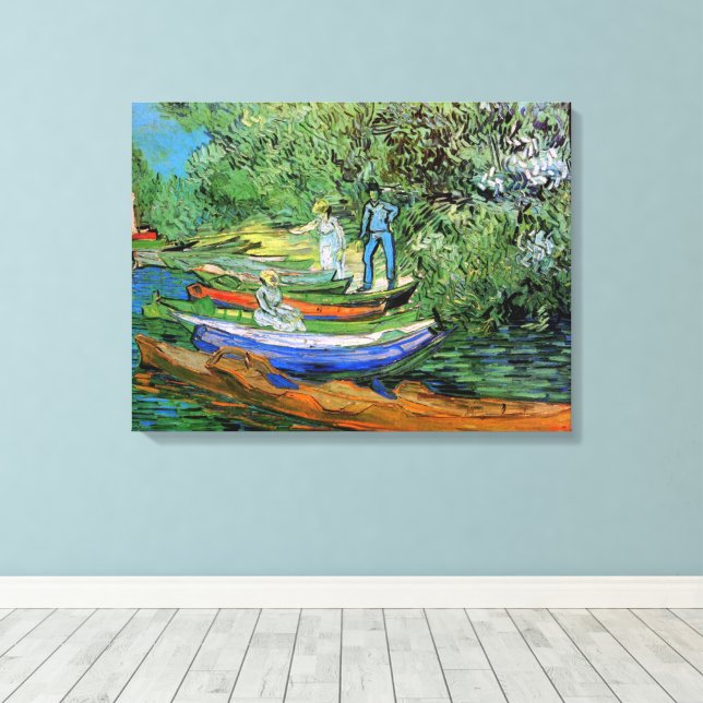 Bank of the Oise at Auvers by Vincent van Gogh Canvas Print (Insitu(Wood Floor))