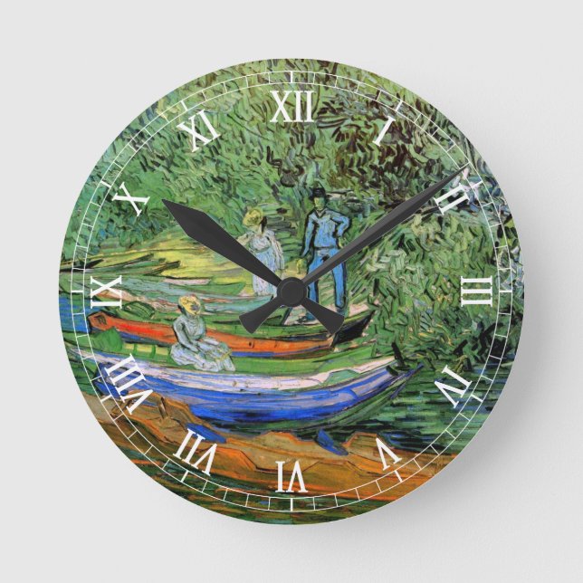 Bank of the Oise at Auvers by Vincent van Gogh Round Clock (Front)