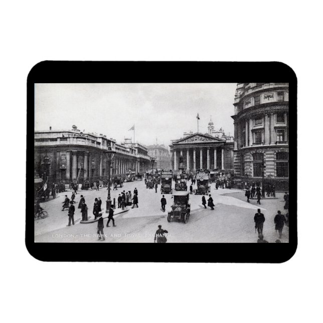 Bank & Royal Exchange, London Vintage Style Magnet (Horizontal)