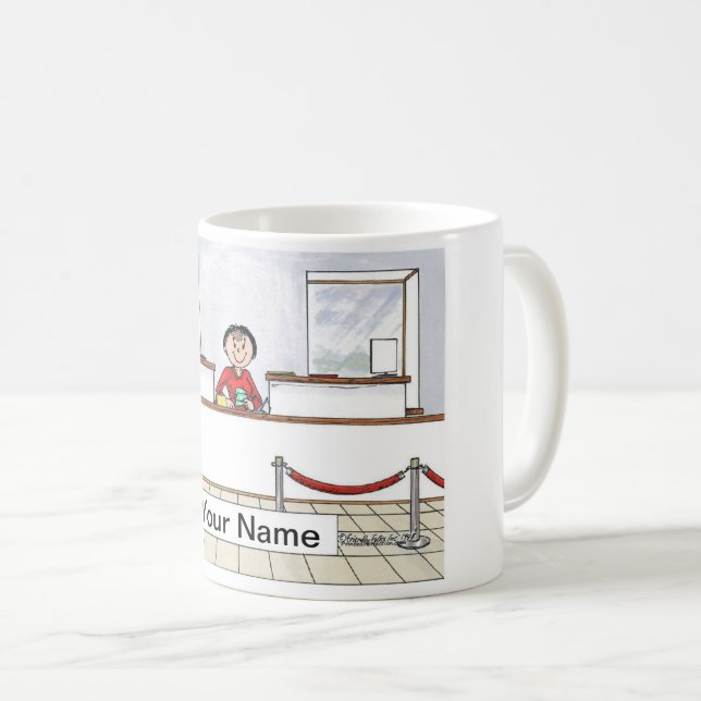 Bank Teller, Female Coffee Mug (Front Right)