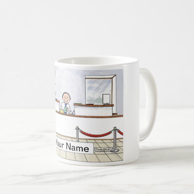 Bank Teller, Male Coffee Mug (Front Right)
