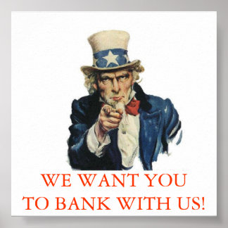 BANK WITH POSTER