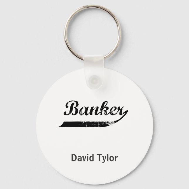 Banker typography keychain (Front)