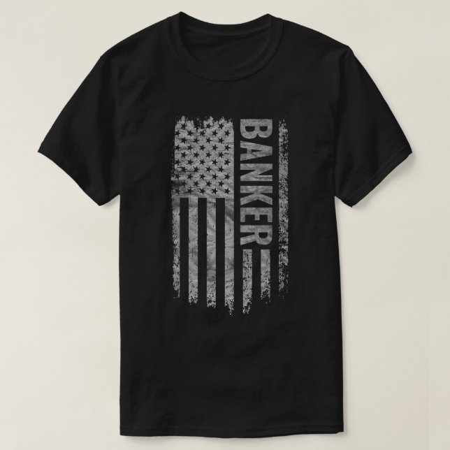 Banker USA Flag Distressed design T-Shirt (Design Front)