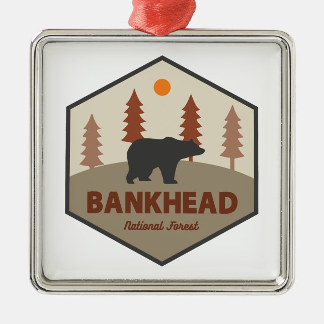 Bankhead National Forest Alabama Bear Metal Ornament (Front)