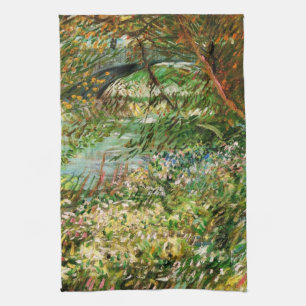 Banks of Seine, Pont de Clichy by Vincent van Gogh Kitchen Towel