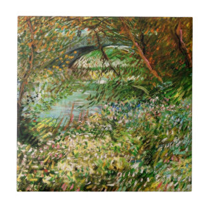 Banks of Seine, Pont de Clichy by Vincent van Gogh Tile